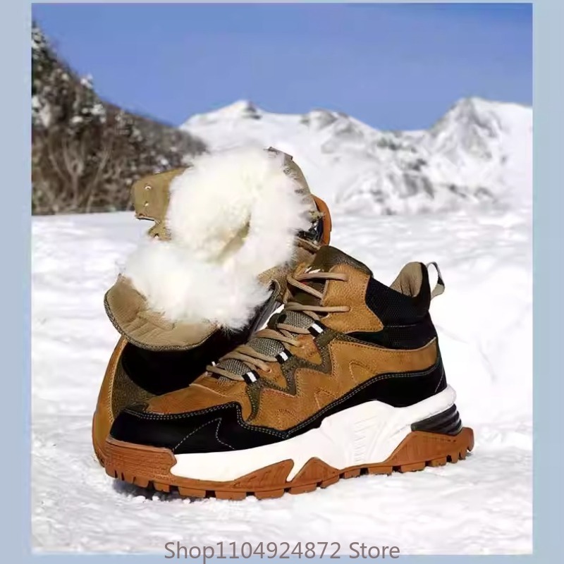 Men'S Shoes Comfortable Walking - Inverno quente lã algodão sapatos botas