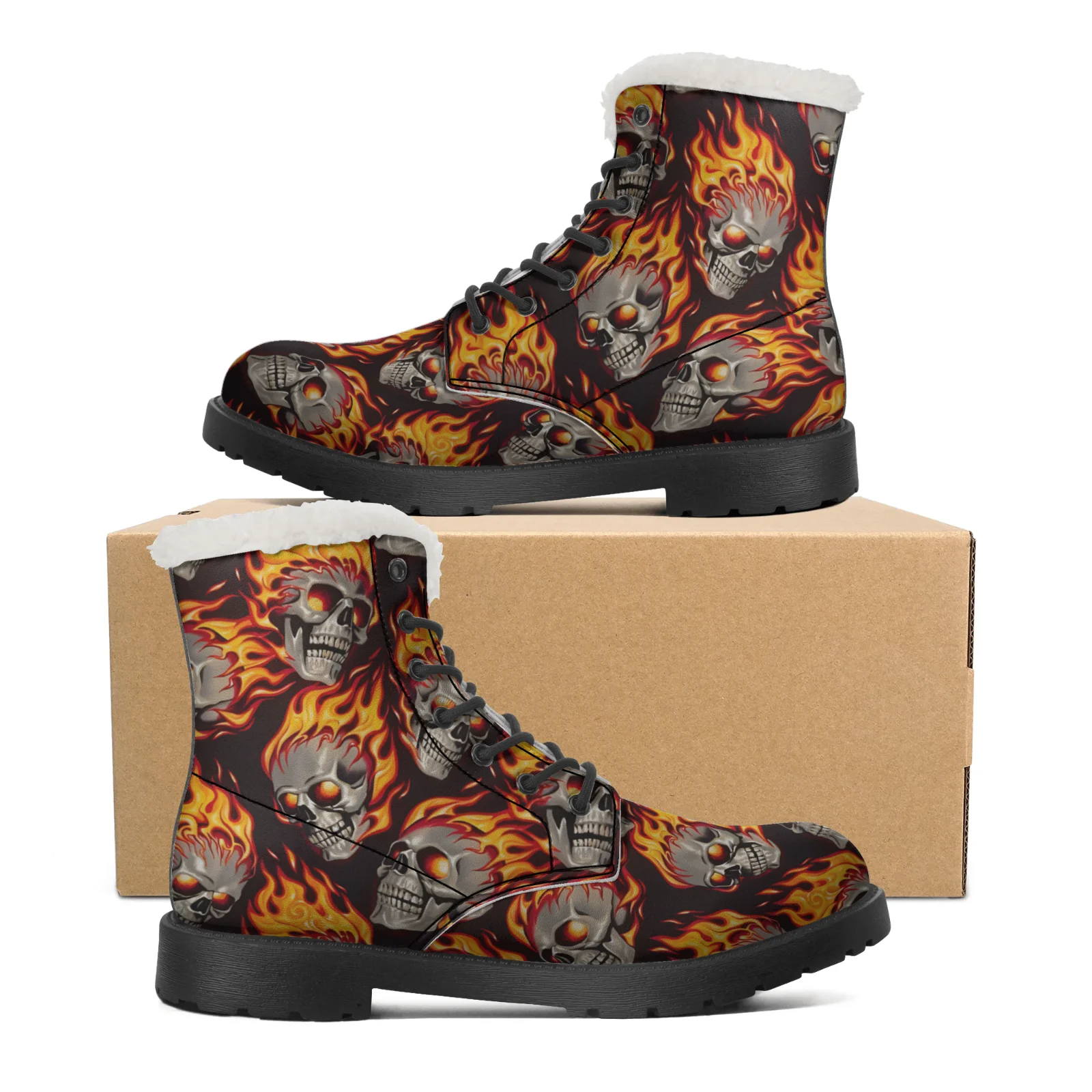 Men Shoes Eu To Us Size - Botas de Neve com Padrões de