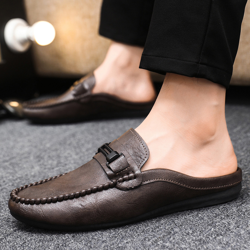 Men'S Shoes Comfortable Walking - Verão masculino metade chinelos antiderrapantes apartamentos