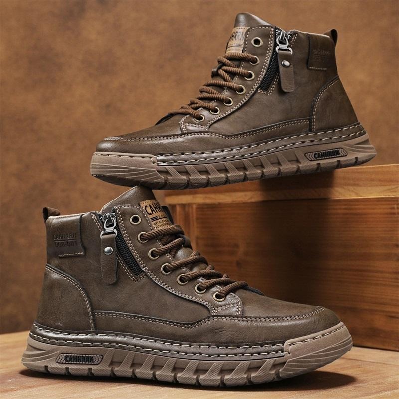 Men'S Shoes Comfortable Walking - Botas masculinas de couro de cano