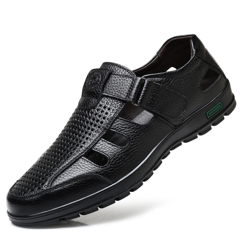 Men Shoes Eu To Us Size - Sandálias masculinas de couro genuíno, sapatos