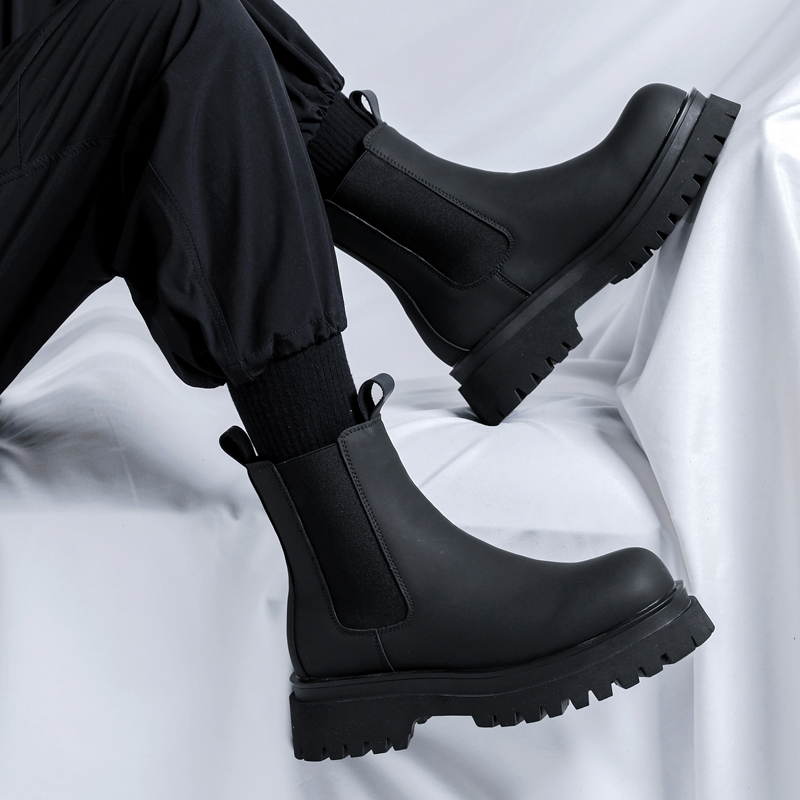 Men Shoes Brands - Botas Chelsea de Cano Alto Pretas