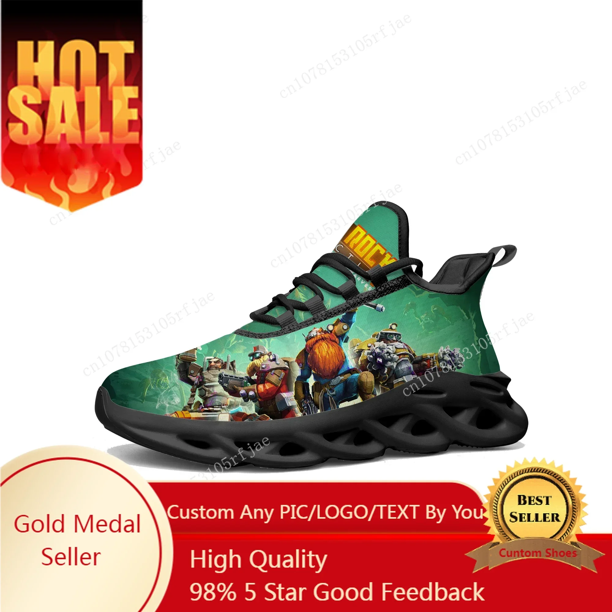 Men Shoes Sneakers - Tênis Deep Rock Galactic Flats Cartoon