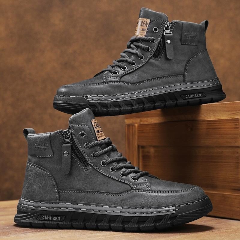 Botas masculinas de couro de c - Men'S Shoes Comfortable Walking avaliação e preço
