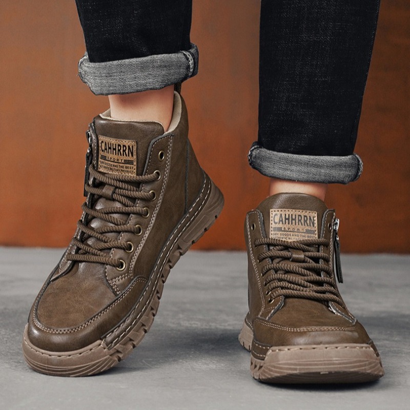 Botas masculinas de couro de c - Men'S Shoes Comfortable Walking avaliação e preço