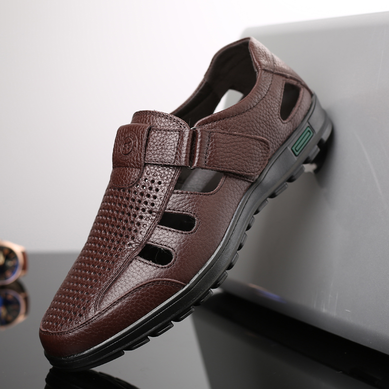 Sandálias masculinas de couro  - Men Shoes Eu To Us Size avaliação e preço