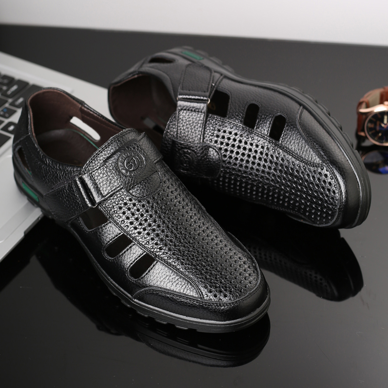 Sandálias masculinas de couro  - Men Shoes Eu To Us Size avaliação e preço